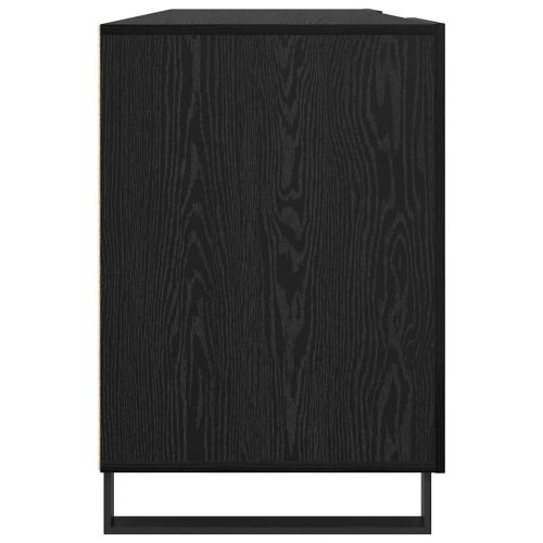 Бюро с рафт с врата Черен дъб 140 x 50 x 75 см Инженерно дърво