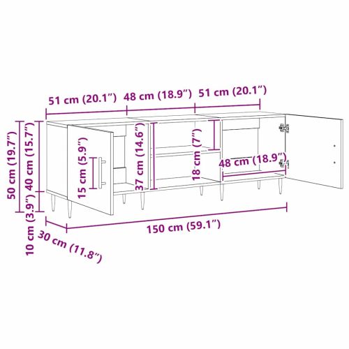 ТВ шкаф Старо дърво 150 x 30 x 50 cm Инженерно дърво