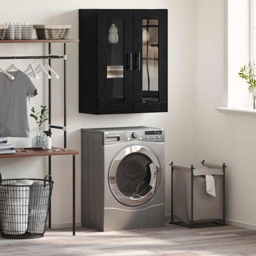 Стенен шкаф Черен дъб 69.5 x 34 x 90 см Инженерно дърво