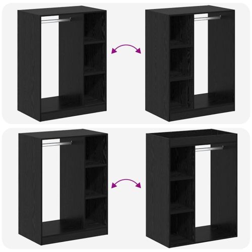 Гардероб с рафт със съхранение Черния дъб 77 x 48 x 102 cm