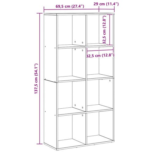 Шкаф за книги Черния дъб 69,5 x 29 x 137,5 см Инженерно дърво
