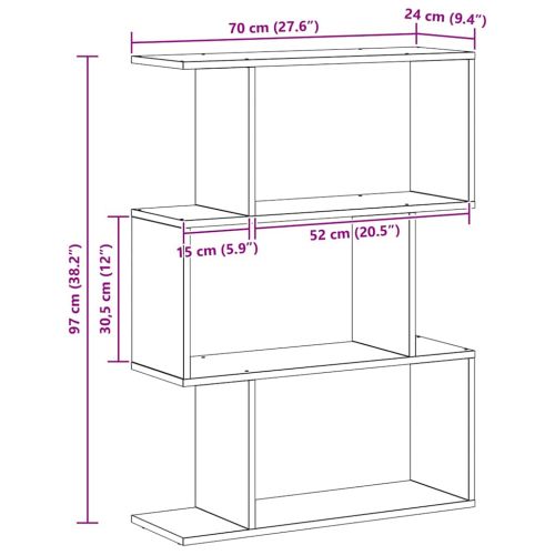 Шкаф за книги Черния дъб 70 x 14 x 97 см Инженерно дърво