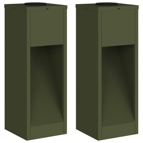 Слънчев LED светлинен указател 2 pcs Маслинено зелено