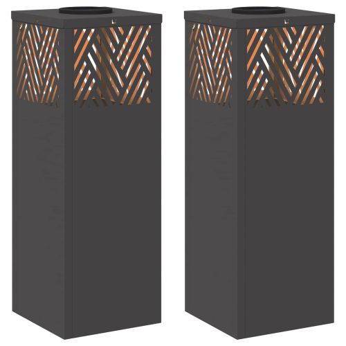 Соларна LED светлина за пътека Рибена кост 2 pcs Черно