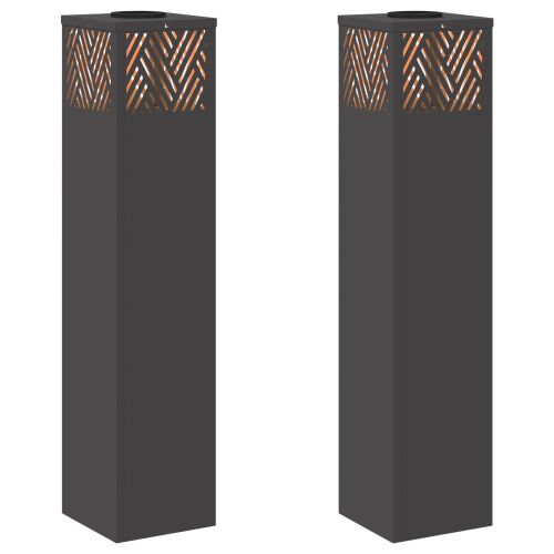 Соларна LED светлина за пътека Рибена кост 2 pcs Черно