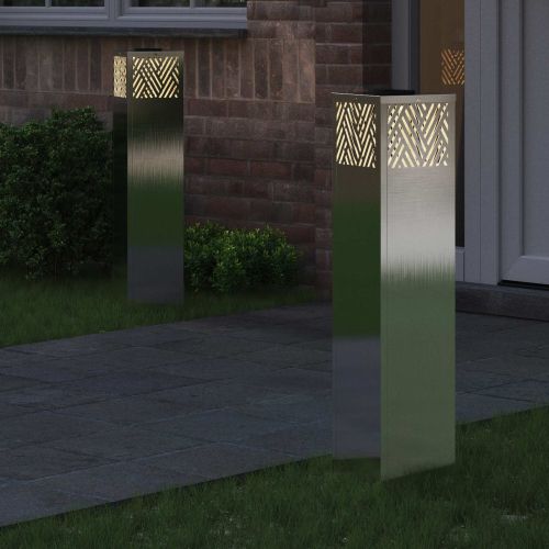 Соларна LED светлина за пътека 2 pcs Сребрист