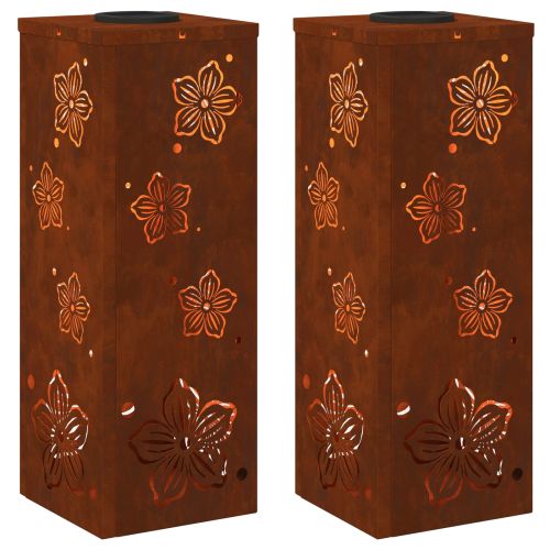 Соларна LED светлина за пътека 2 pcs Кортен стомана