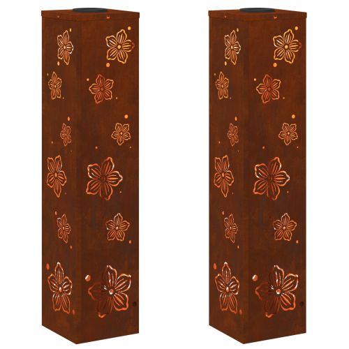 Соларна LED светлина за пътека 2 pcs Кортен стомана