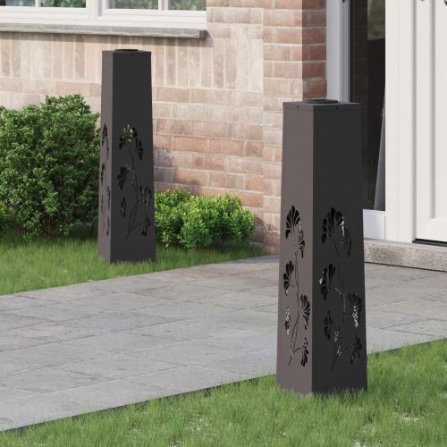 Соларна LED светлина за пътека 2 pcs Черно