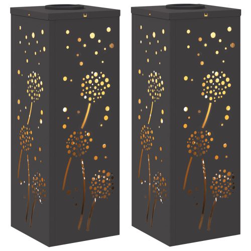 Соларна LED светлина за пътека 2 pcs Черно