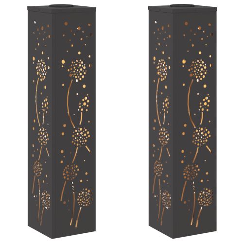 Соларна LED светлина за пътека 2 pcs Черно