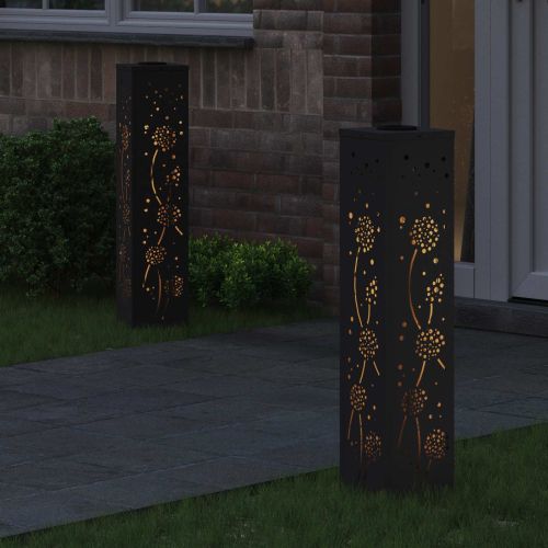 Соларна LED светлина за пътека 2 pcs Черно