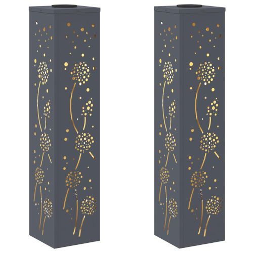 Соларна LED светлина за пътека 2 pcs Антрацит