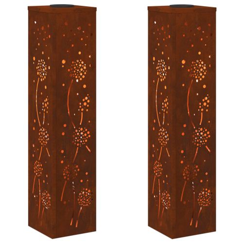 Соларна LED светлина за пътека 2 pcs Кортен стомана