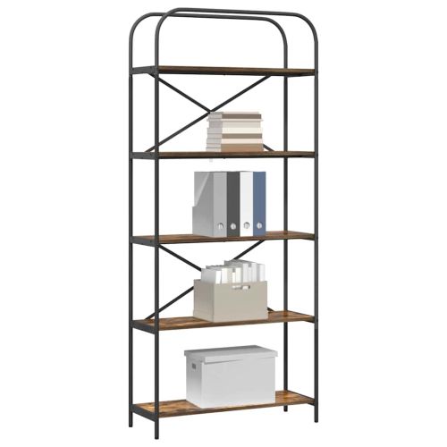 Рафт за книги Димян дъб 80 x 30 x 183 см Инженерно дърво