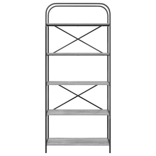 Рафт за книги Сив Сонома 80 x 30 x 183 см Инженерно дърво
