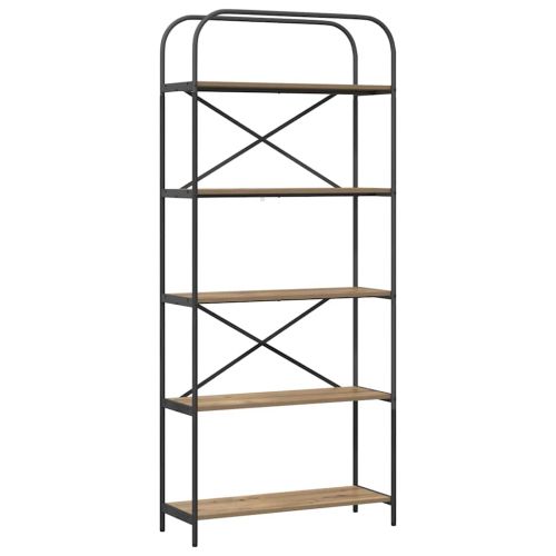 Рафт за книги Дъб 80 x 30 x 183 см Инженерно дърво