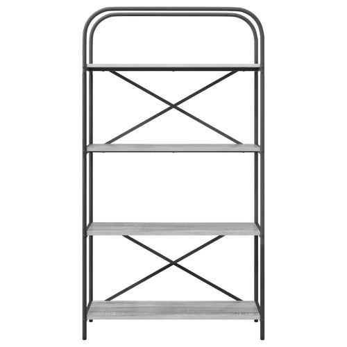 Рафт за книги Сив Сонома 80 x 30 x 146 см Инженерно дърво