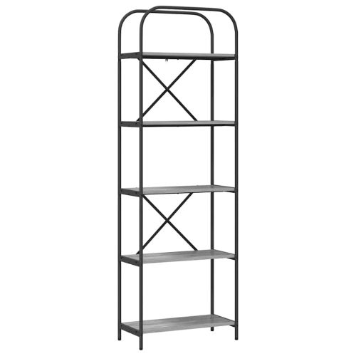 Рафт за книги Сив Сонома 60 x 30 x 183 см Инженерно дърво