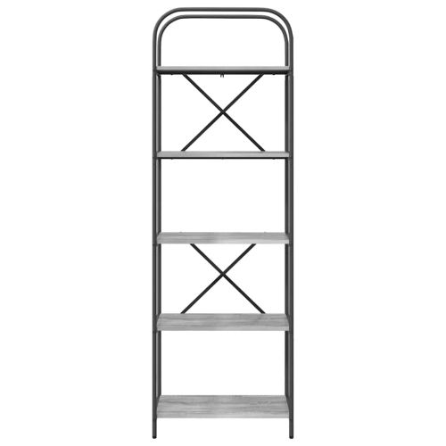 Рафт за книги Сив Сонома 60 x 30 x 183 см Инженерно дърво