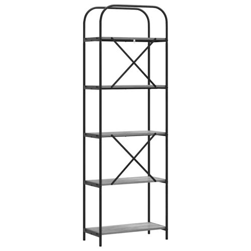 Рафт за книги Сив Сонома 60 x 30 x 183 см Инженерно дърво