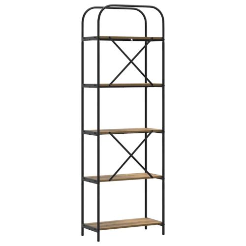 Рафт за книги Дъб 60 x 30 x 183 см Инженерно дърво