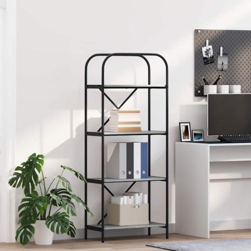 Рафт за книги Сив Сонома 60 x 30 x 146 см Инженерно дърво