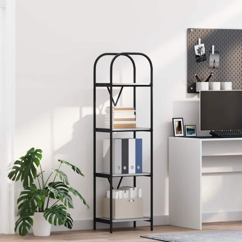 Рафт за книги Сив Сонома 40 x 30 x 146 см Инженерно дърво