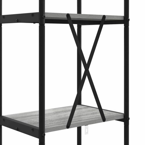 Рафт за книги Сив Сонома 40 x 30 x 146 см Инженерно дърво