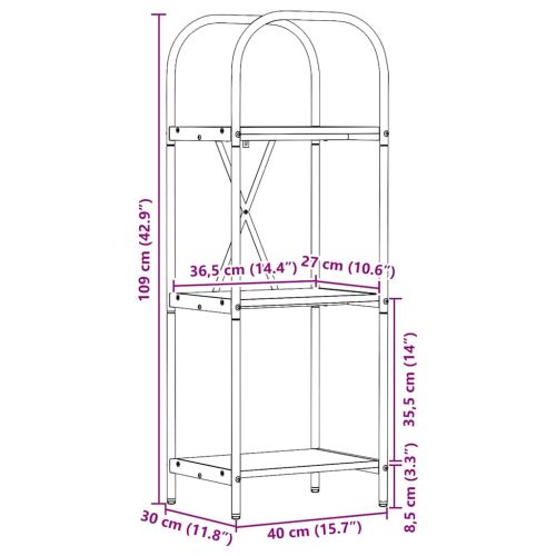 Рафт за книги Черния дъб 40 x 30 x 109 см Инженерно дърво