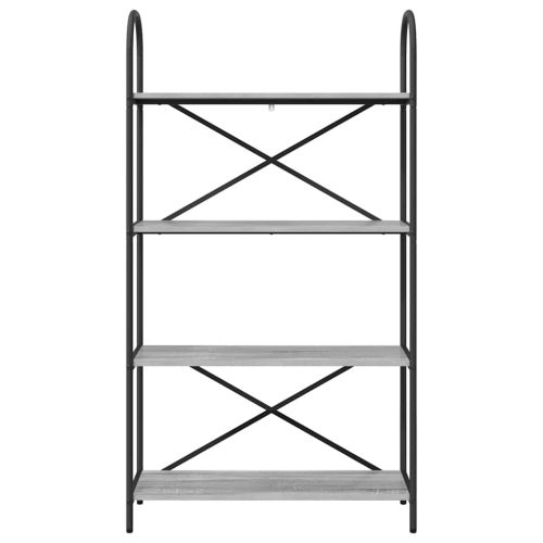 Рафт за книги Сив Сонома 80 x 30 x 146 см Инженерно дърво