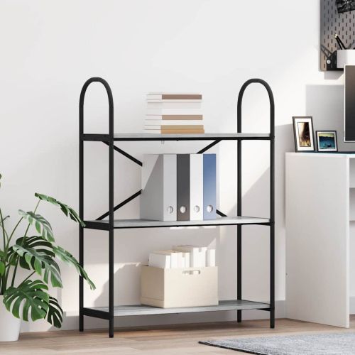 Рафт за книги Сив Сонома 80 x 30 x 109 см Инженерно дърво