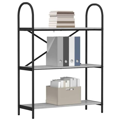 Рафт за книги Сив Сонома 80 x 30 x 109 см Инженерно дърво