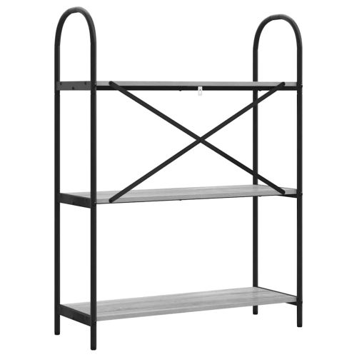 Рафт за книги Сив Сонома 80 x 30 x 109 см Инженерно дърво