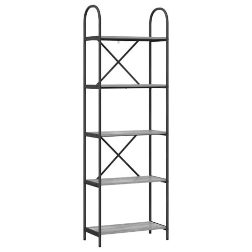 Рафт за книги Сив Сонома 60 x 30 x 183 см Инженерно дърво