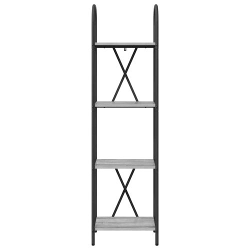 Рафт за книги Сив Сонома 40 x 30 x 146 см Инженерно дърво