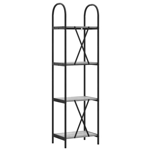 Рафт за книги Сив Сонома 40 x 30 x 146 см Инженерно дърво