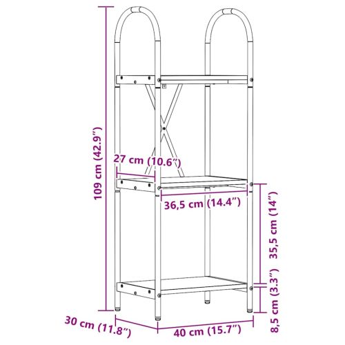 Рафт за книги Димян дъб 40 x 30 x 109 см Инженерно дърво