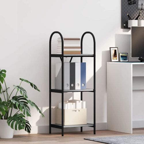 Рафт за книги Сив Сонома 40 x 30 x 109 см Инженерно дърво