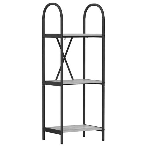 Рафт за книги Сив Сонома 40 x 30 x 109 см Инженерно дърво