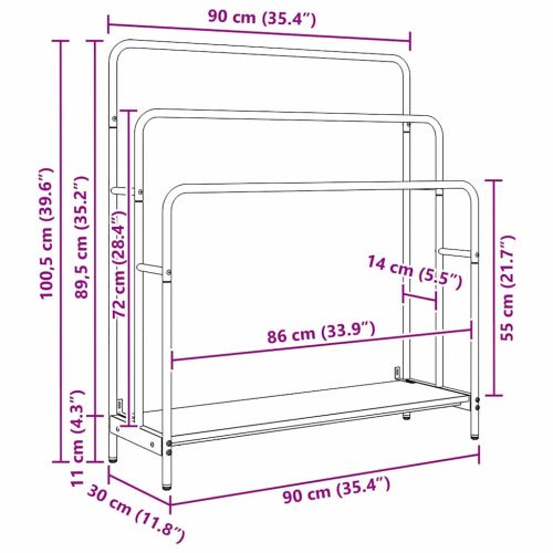 Стойка за дрехи Черния дъб 90 x 30 x 100,5 cm Инженерно дърво