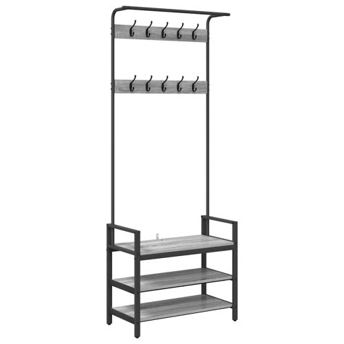 Закачалка за палта Сив Сонома 75 x 34 x 184 см Инженерно дърво