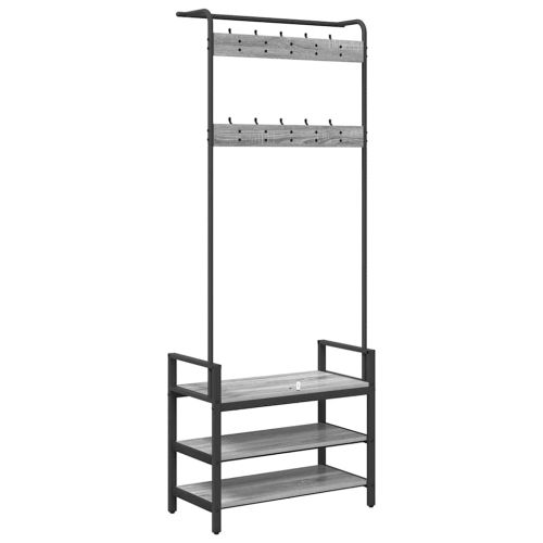 Закачалка за палта Сив Сонома 75 x 34 x 184 см Инженерно дърво