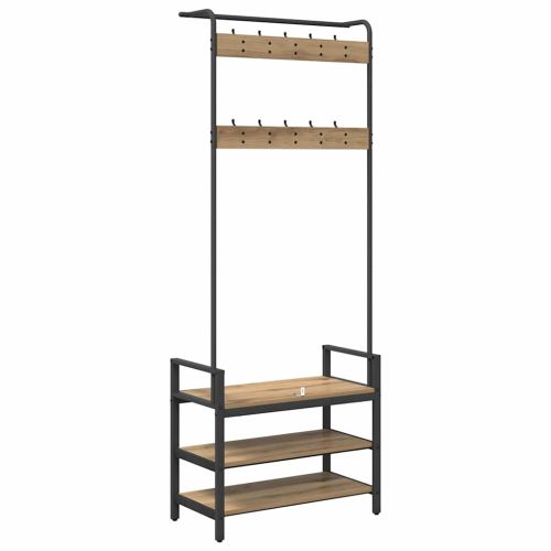 Закачалка за палта с рафт Дъб 75 x 34 x 184 см Инженерно дърво