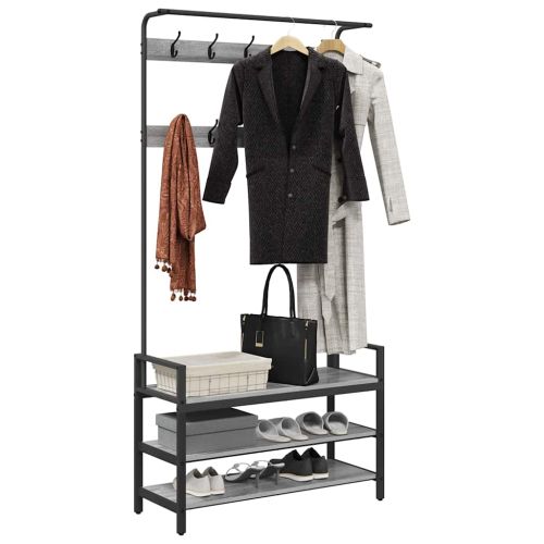 Закачалка за палта Сив Сонома 95 x 34 x 184 см Инженерно дърво