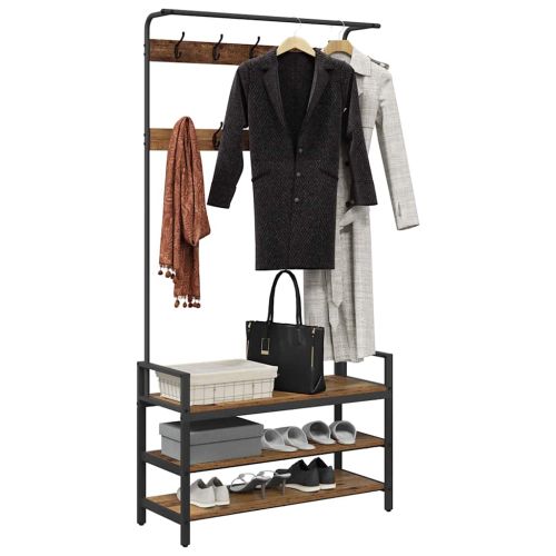 Закачалка за палта Старо дърво 95 x 34 x 184 см Инженерно дърво