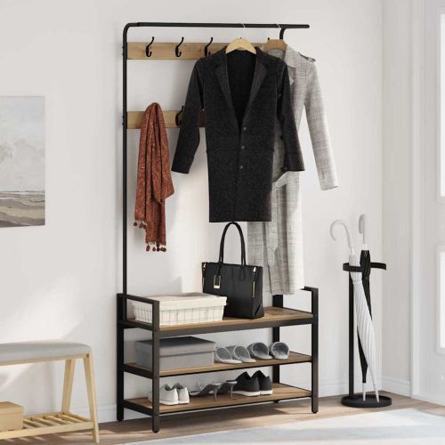 Закачалка за палта с рафт Дъб 95 x 34 x 184 см Инженерно дърво