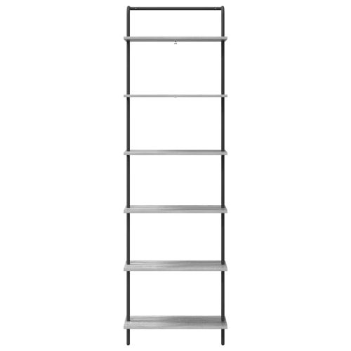 Рафт за книги Сив Сонома 60 x 24 x 203 см Инженерно дърво