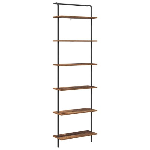 Рафт за книги Старо дърво 60 x 24 x 203 см Инженерно дърво