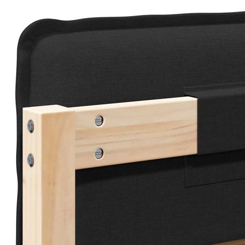 Тапицирана табла Естествено и черно 100 cm Солидно борово дърво